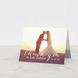 シンプルなスクリプト | 結婚式のお礼 折りたたみカード サンキューカード
