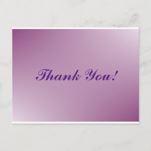 シンプルなスクリプト - 結婚式 紫の感謝カード ポストカード (正面)