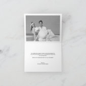 シンプルなスタイリッシュ原稿の結婚式の写真カード感謝していしています サンキューカード (内部)