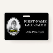 シンプルなスタッフまたは従業員のポートレートのバッジ バッジ (裏面)