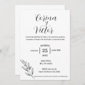 シンプルなスペイン語の招待状 招待状 (正面/裏面)