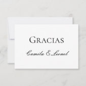 シンプルなスペイン語の結婚式の御礼 出欠カード (正面)