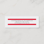 シンプルなスリムレッドラインホワイトシンプルビジネスカード スキニー名刺 (裏面)