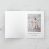 シンプルなセサミストリートのお友達 1歳の誕生日 サンキューカード (内部)