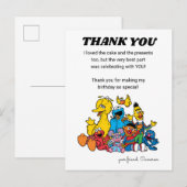 シンプルなセサミストリートのお友達 1歳の誕生日 ポストカード (正面/裏面)