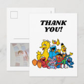 シンプルなセサミストリートのお友達 1歳の誕生日 ポストカード (正面/裏面)