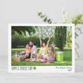 シンプルなセントパトリックデーの シャムロック家族写真 シーズンカード (スタンド正面)