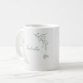 シンプルなセージグリーンの植物 コーヒーマグカップ (正面左)