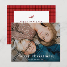 シンプルなタイプの写真入りクリスマスカード