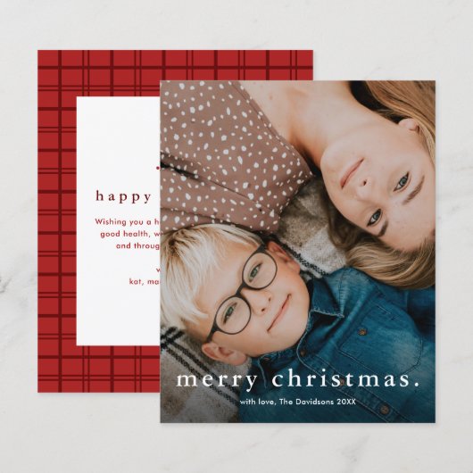 シンプルなタイプの写真 メリークリスマスカード (正面/裏面)
