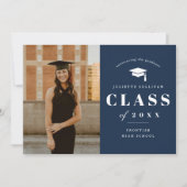 シンプルなタイプの写真 卒業パーティー 招待状 (正面)