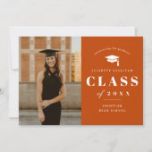 シンプルなタイプの写真 卒業パーティー 招待状 (正面)