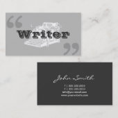 シンプルなタイプライターの引用文は作家の名刺を示します 名刺 (正面/裏面)