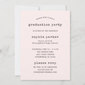 シンプルなタイプライターの赤面|の卒業パーティー4の写真 招待状 (裏面)