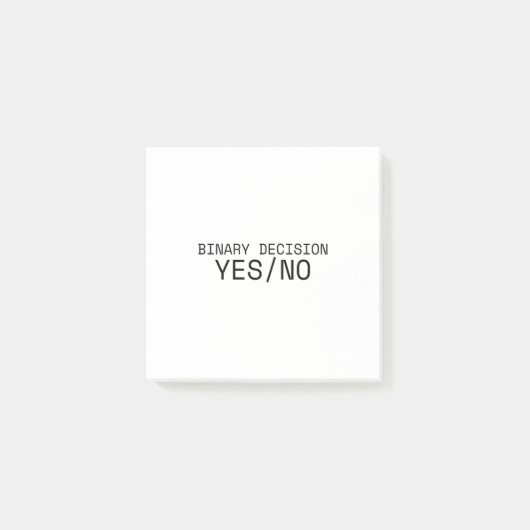 シンプルなタイプライター風 Yes No バイナリー決定 ポストイット (正面)