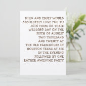 シンプルなタイポグラフィおもしろいとインフォーマル結婚ズ 招待状 (スタンド正面)