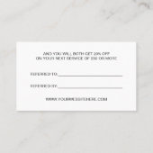 シンプルなタイポグラフィは友人の名刺を参照します 紹介カード (裏面)