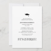 シンプルなタイポグラフィーと卒業写真 招待状 (裏面)