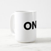 シンプルなタイポグラフィーのマグカップ コーヒーマグカップ (正面左)