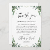 シンプルなタイポグラフィーの結婚式のお礼カード サンキューカード (正面/裏面)