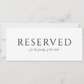 シンプルなタイポグラフィーの結婚式予約サイン 吊り下げ式 招待状 (裏面)
