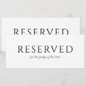 シンプルなタイポグラフィーの結婚式予約サイン 吊り下げ式 招待状 (正面/裏面)