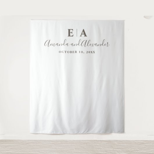 シンプルなタイポグラフィーの背景。結婚式の背景 タペストリー (正面)