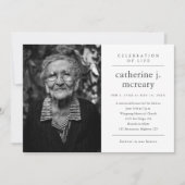 シンプルなタイポグラフィー写真追悼葬儀 招待状 (正面)