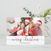 シンプルなタイポグラフィ白黒クリスマス写真 シーズンカード (スタンド正面)