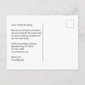 シンプルなタイポグラフィ 新住所 移動アナウンスメント 案内ポストカード (裏面)