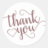 シンプルなタウペスクリプト | デザートローズサンキュー ラウンドシール (正面)