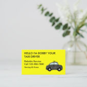 シンプルなタクシーの名刺 名刺 (スタンド正面)