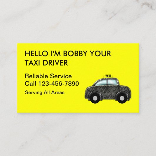 シンプルなタクシーの名刺 名刺 (正面)