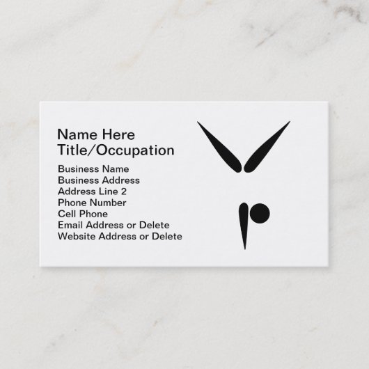 シンプルなタンブラーの体育専門家|の体操のコーチ 名刺 (正面)