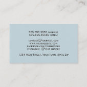 シンプルなダスティブルーとネイビーの波状ウォーターカラーライン 名刺 (裏面)