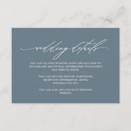 シンプルなダスティーブルーのディテールとカリグラフィー エンクロージャーカード