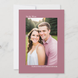 シンプルなダスティーローズまたはマーブルの縦向き写真結婚式 招待状