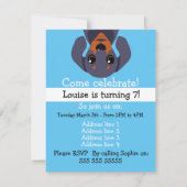 シンプルなダックスフントのダックスフントの誕生日の招待状 招待状 (裏面)