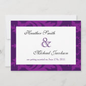 シンプルなダマスク ワイン色のSave The Date セーブザデート (裏面)