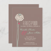 シンプルなダリア - ラスティックモダン レセプション 招待状 (正面/裏面)