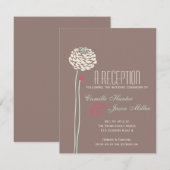 シンプルなダリア - ラスティック モダン レセプション 招待状 (正面/裏面)