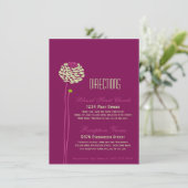 シンプルなダリア - 緑と紫の案内カード エンクロージャーカード (スタンド正面)
