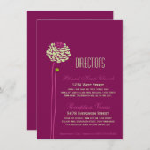 シンプルなダリア - 緑と紫の案内カード エンクロージャーカード (正面/裏面)