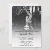 シンプルなチックスター ヘブライ語名写真 バット ミッツヴァー 招待状 (正面)