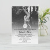 シンプルなチックスター ヘブライ語名写真 バット ミッツヴァー 招待状 (スタンド正面)