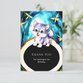 シンプルなチャームオオカミの誕生日 サンキューカード (スタンド正面)