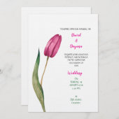 シンプルなチューリップの花の招待状 招待状 (正面/裏面)