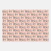 シンプルなチューリップ イースター 春 フラワーパターン ギフト ラッピングペーパーシート (正面)