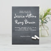 シンプルなチョークボードウェディング招待状 招待状 (スタンド正面)