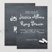 シンプルなチョークボードウェディング招待状 招待状 (正面/裏面)